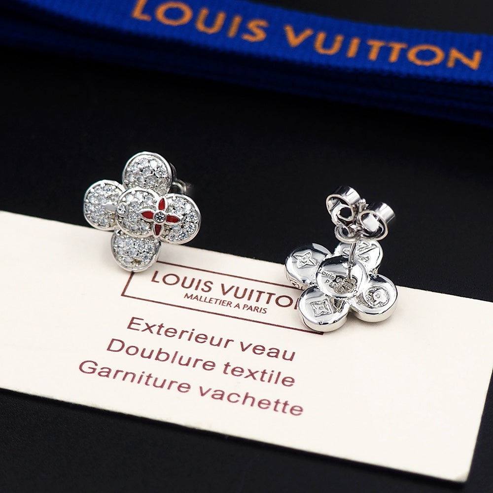 Louis Vuitton Vivienne Diamond 18K Gold Earrings