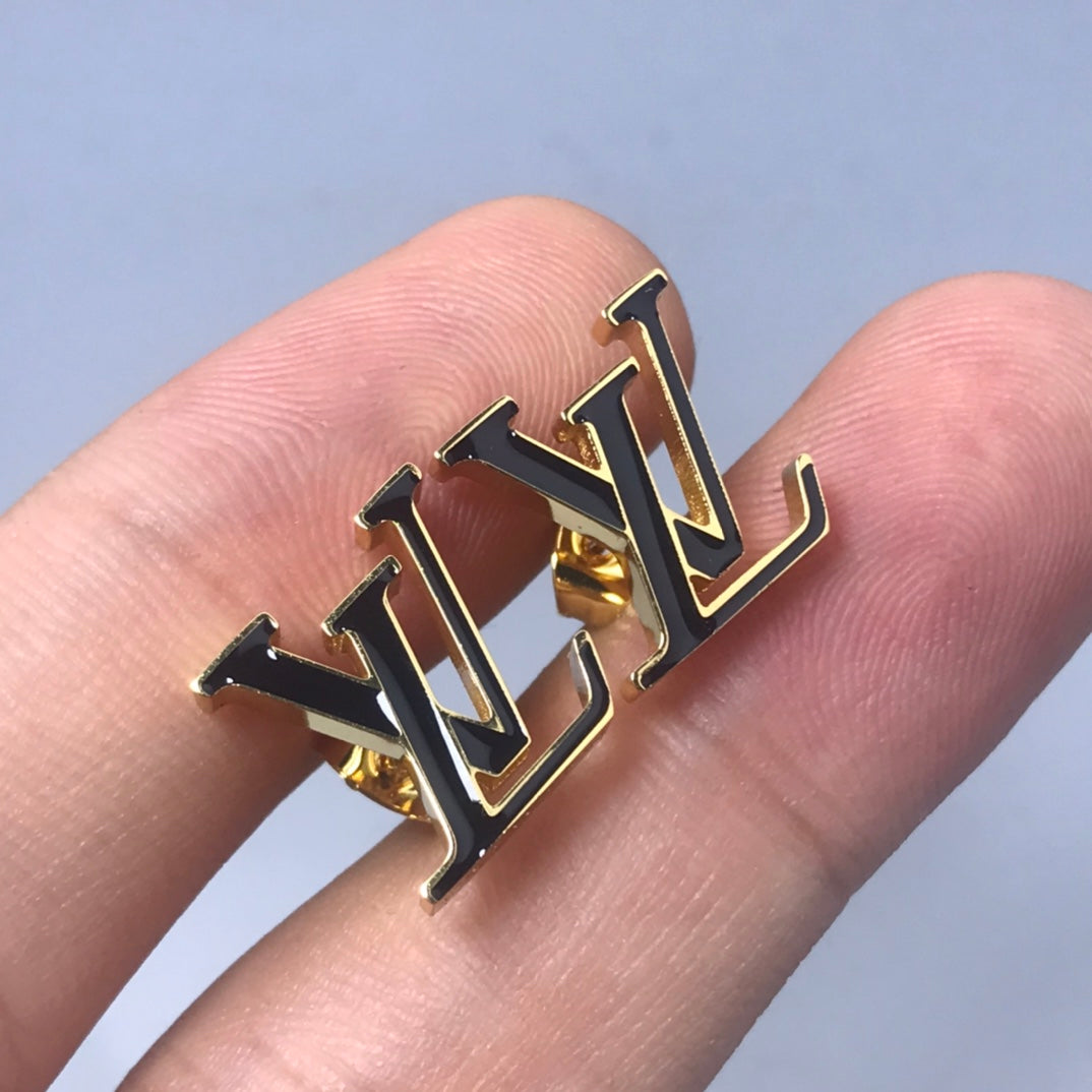 Louis Vuitton Iconic Black 18K Gold Earrings