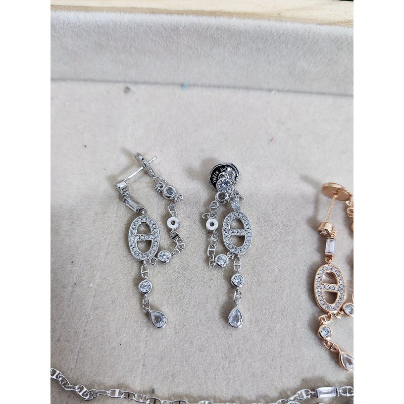 Hermes Chaine D'ancre Chaos Diamond 18K Gold Earrings