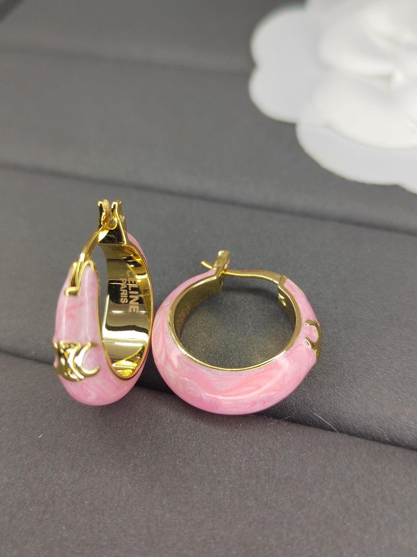 Celine Pink 18K Gold Earrings