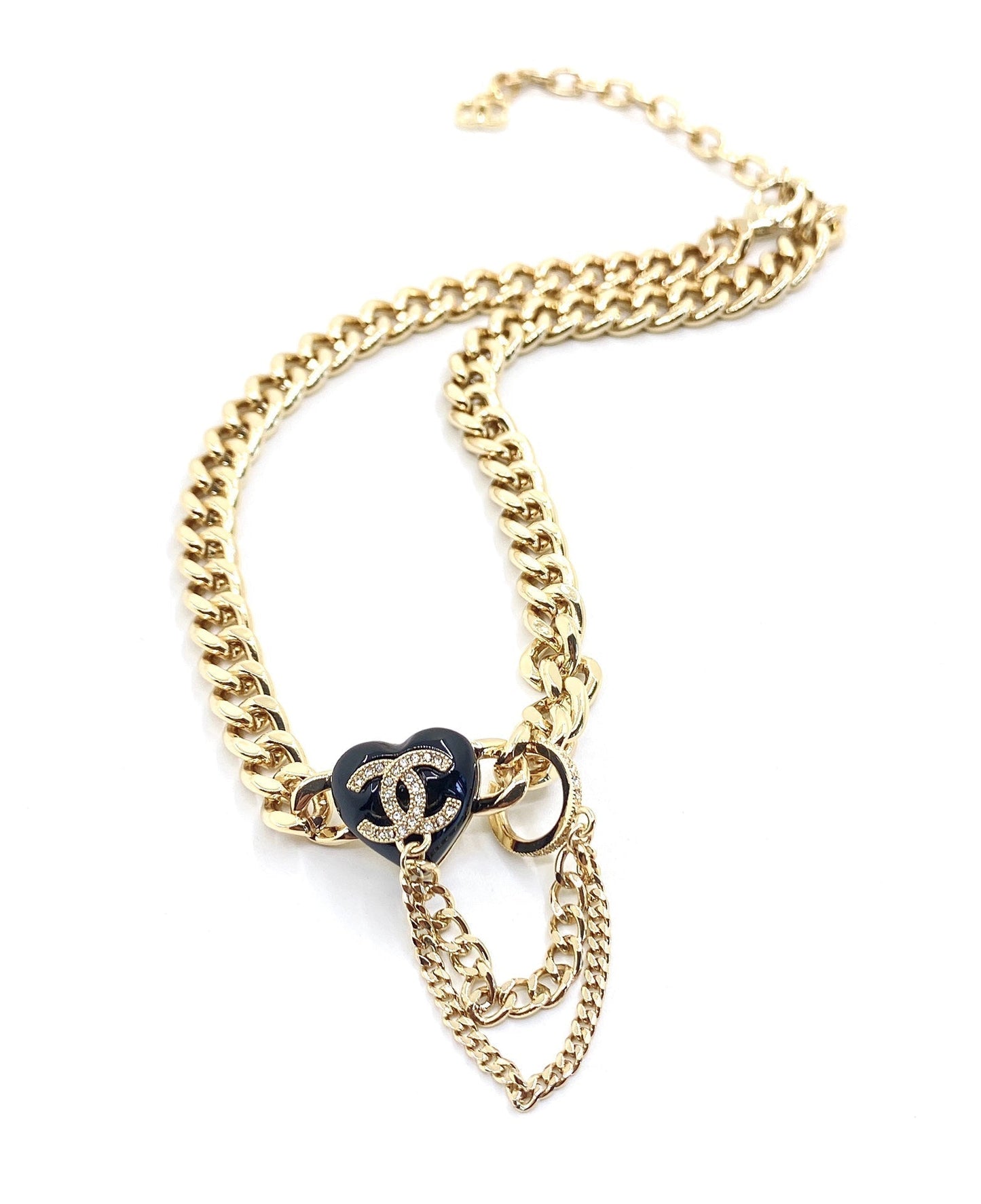 Chanel Black Choker 18K Gold Necklace