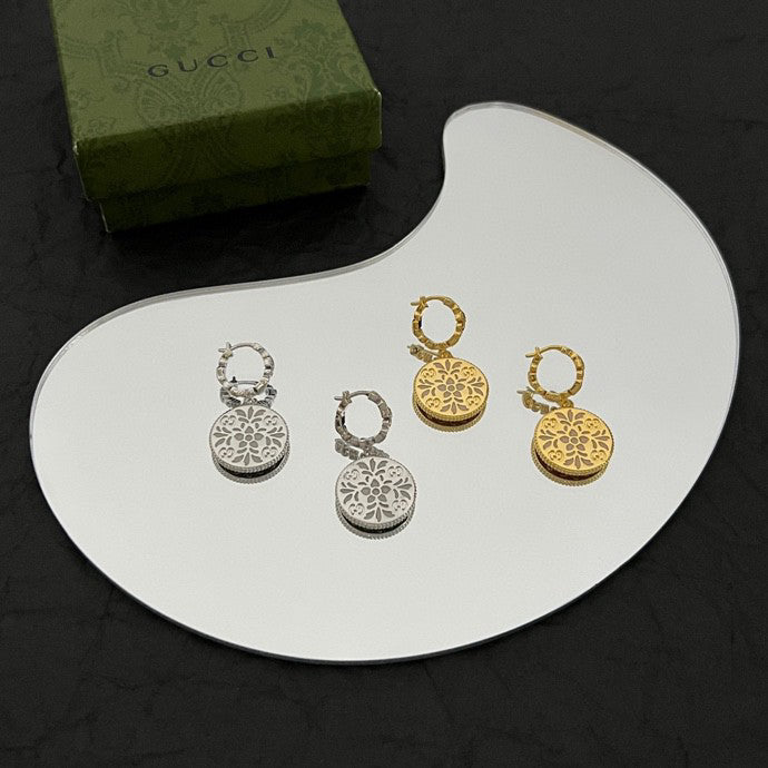 Double GucciIcon Blooms 18K Gold Earrings