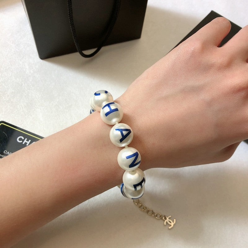 Chanel Blue Pearl 18K Gold Bracelet