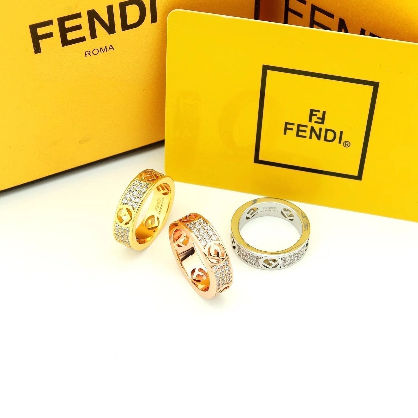 Fendi Is 18K White Gold Ring