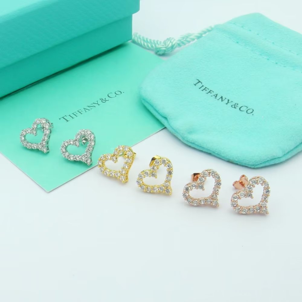 Tiffany Heart Diamonds 18K Rose Gold Earrings