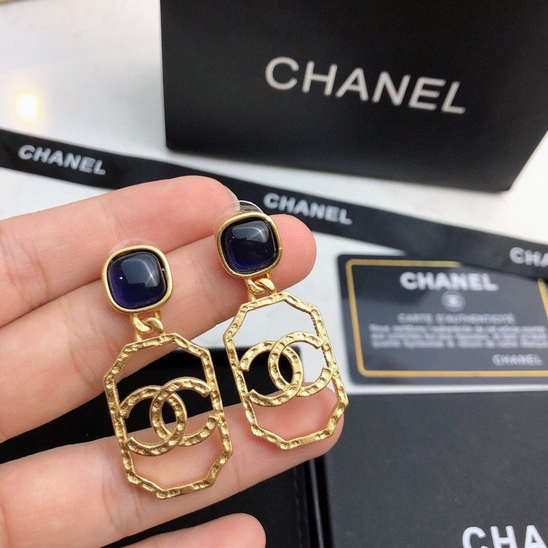 Chanel Perfume Bottle 18K Gold Earrings