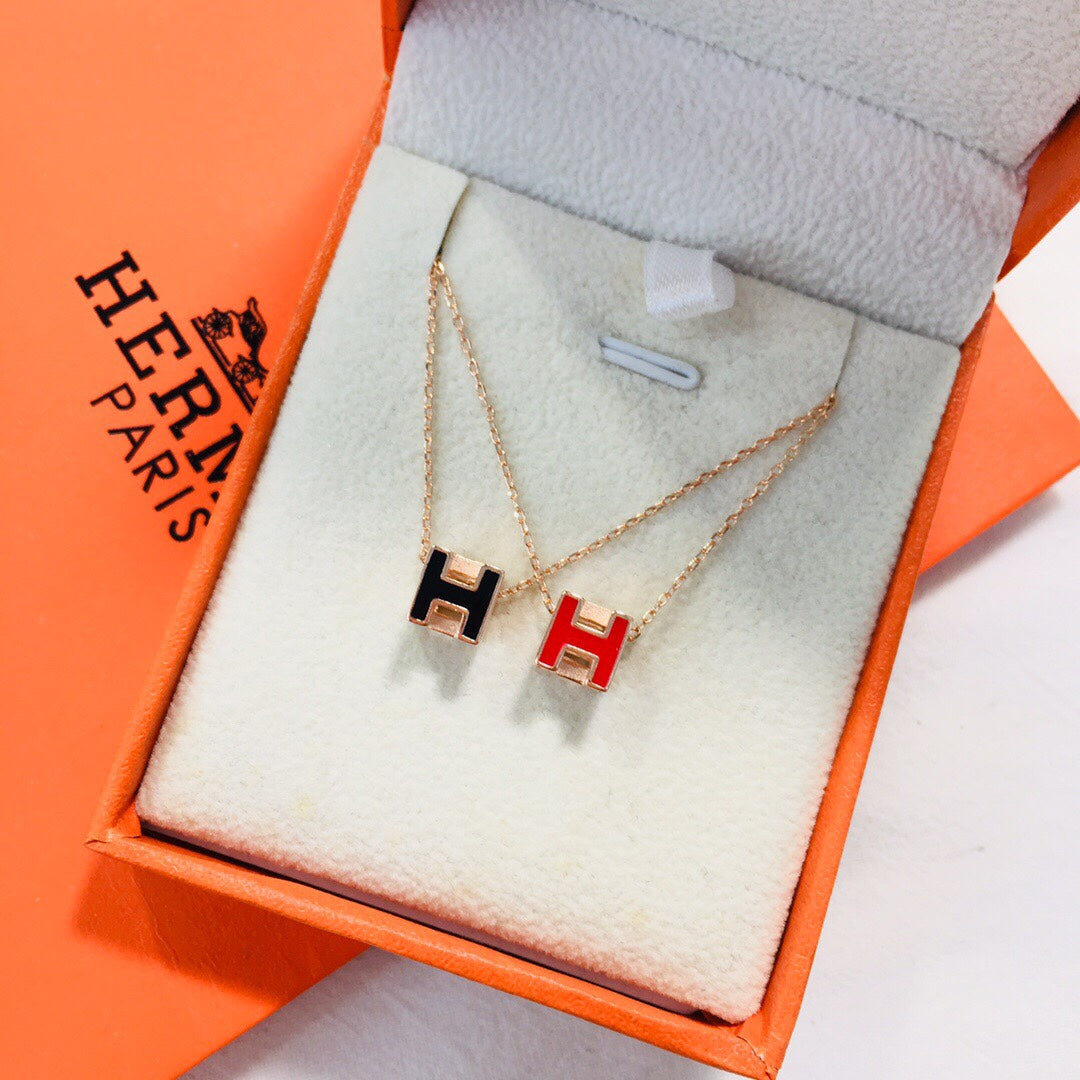 Hermes Cage D'H 18K Gold Necklace