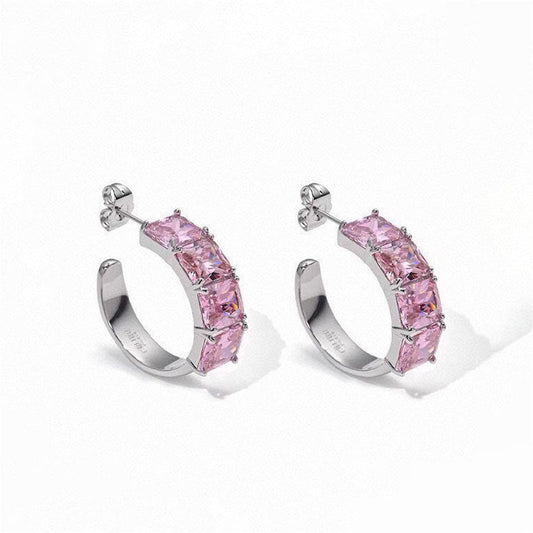 Celine Pink Crystal 18K Gold Earrings