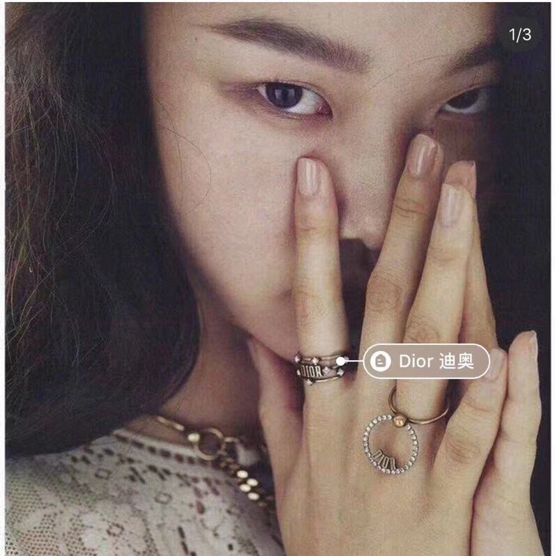 Dior Vintage Crystals 18K Gold Ring