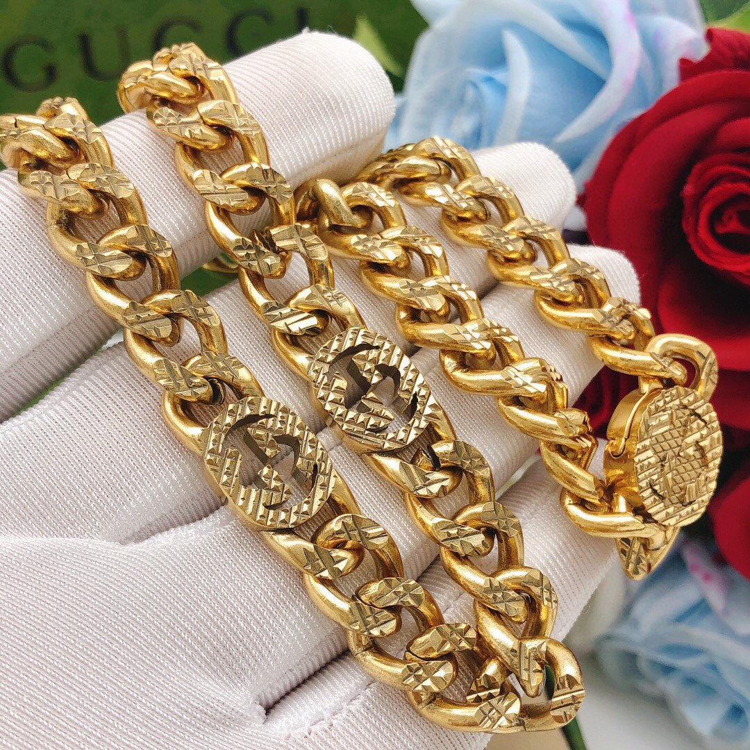 Gucci Double Chain 18K Gold Bracelet
