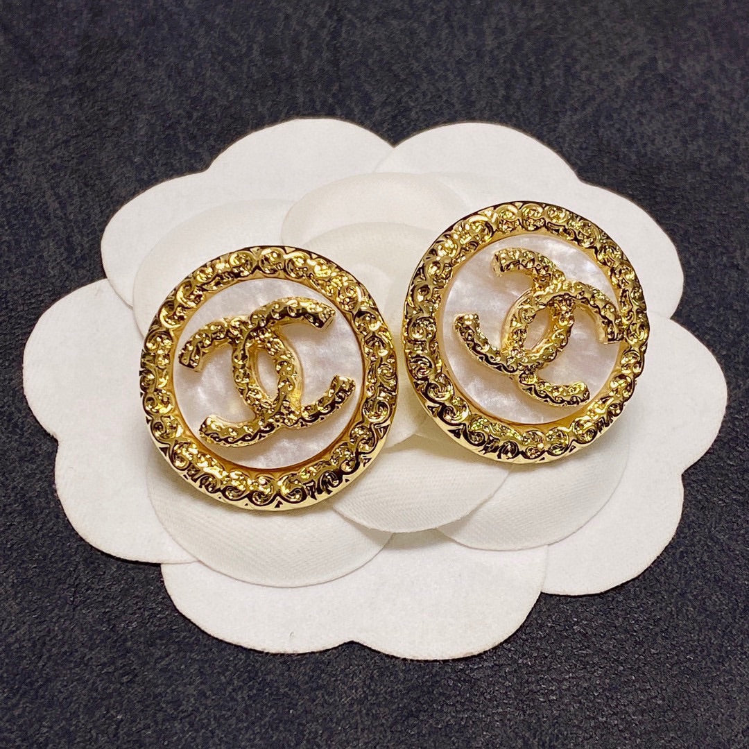 Chanel Crystal 18K Gold Earrings