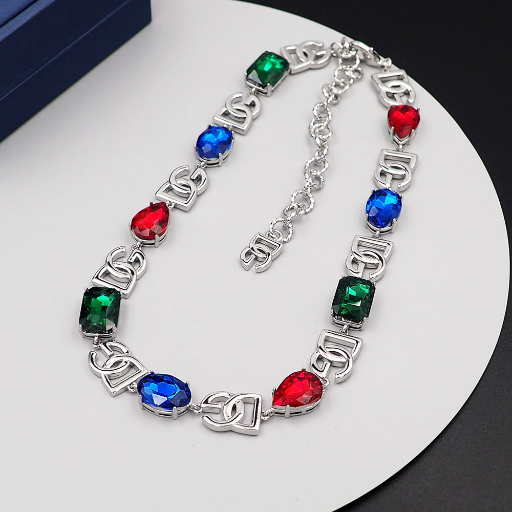 DG Crystals Choker 18K Gold Necklace