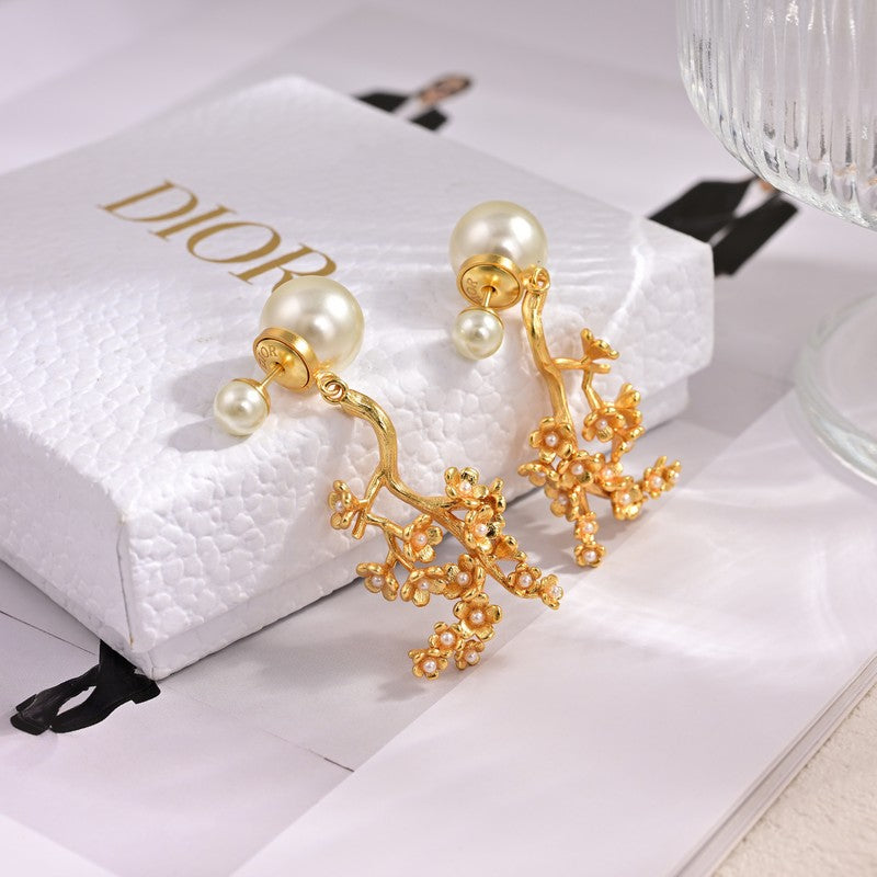 Dior Tribales Tree Clip 18K Gold Earrings