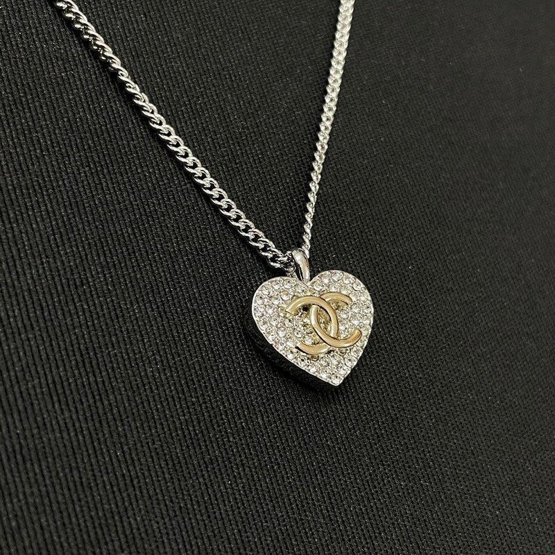 Chanel Diamond Heart 18K Gold Necklace