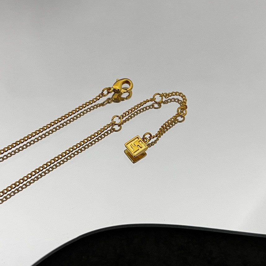 Fendi Forever Pink 18K Gold Necklace