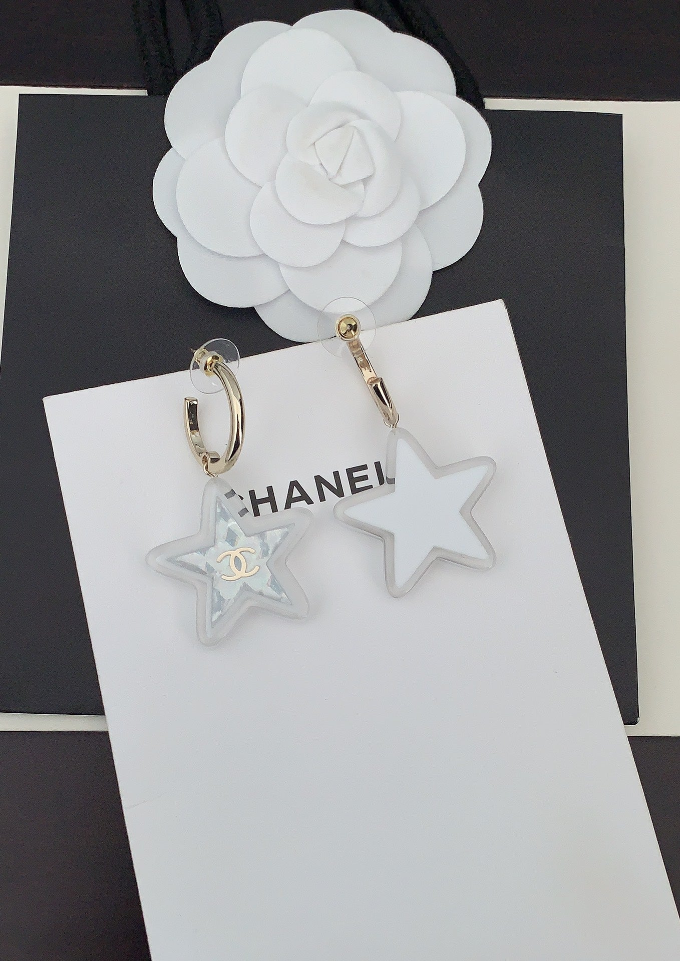 Chanel Star 18K Gold Earrings