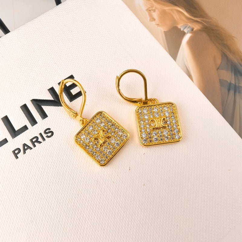 Celine Diamond 18K Gold Earrings