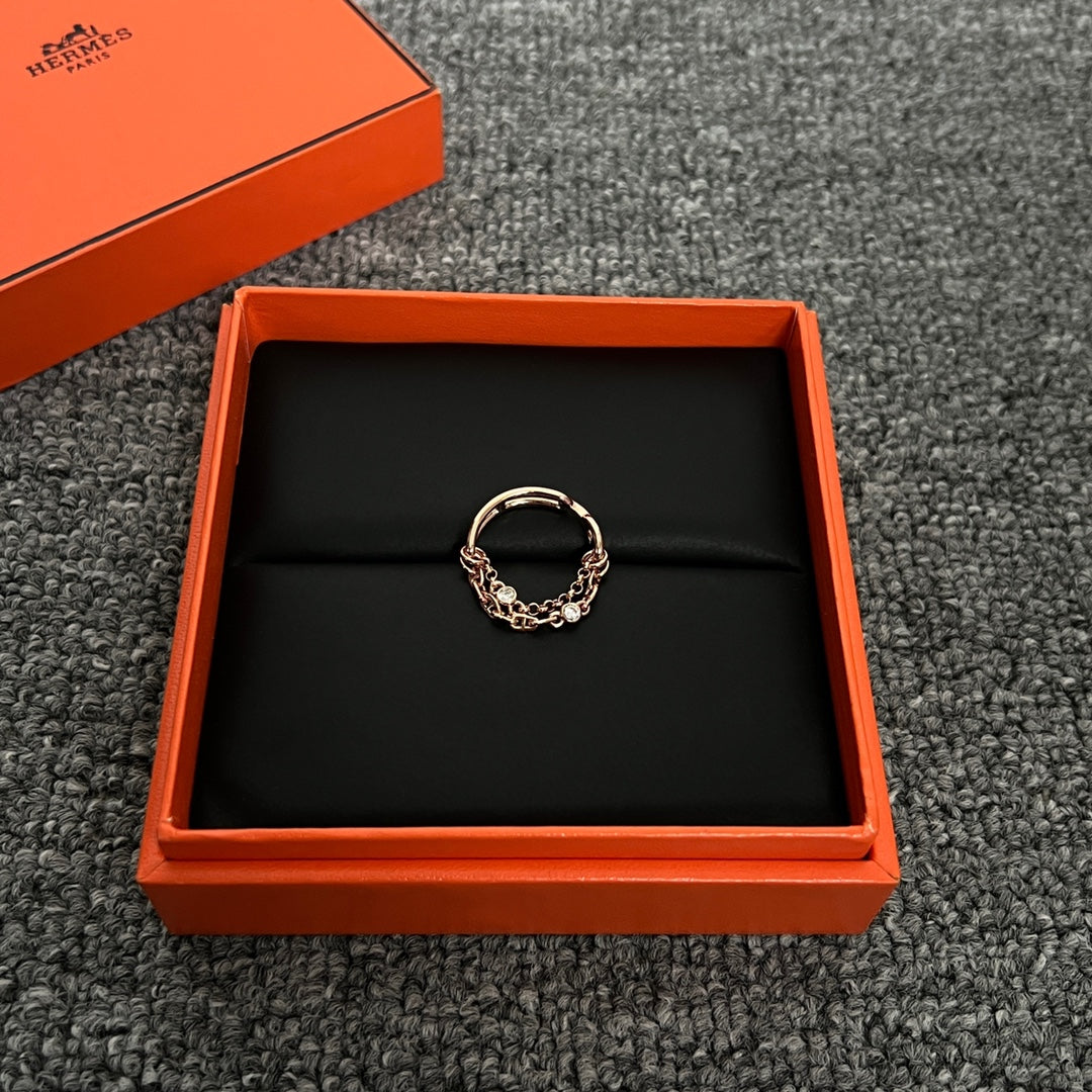 Hermes Chaine D'Ancre Chaos 18K Gold Ring