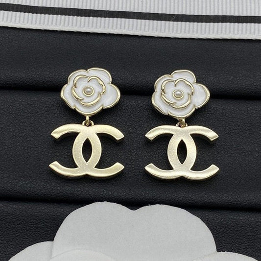 Chanel Camellia 18K Gold Earrings