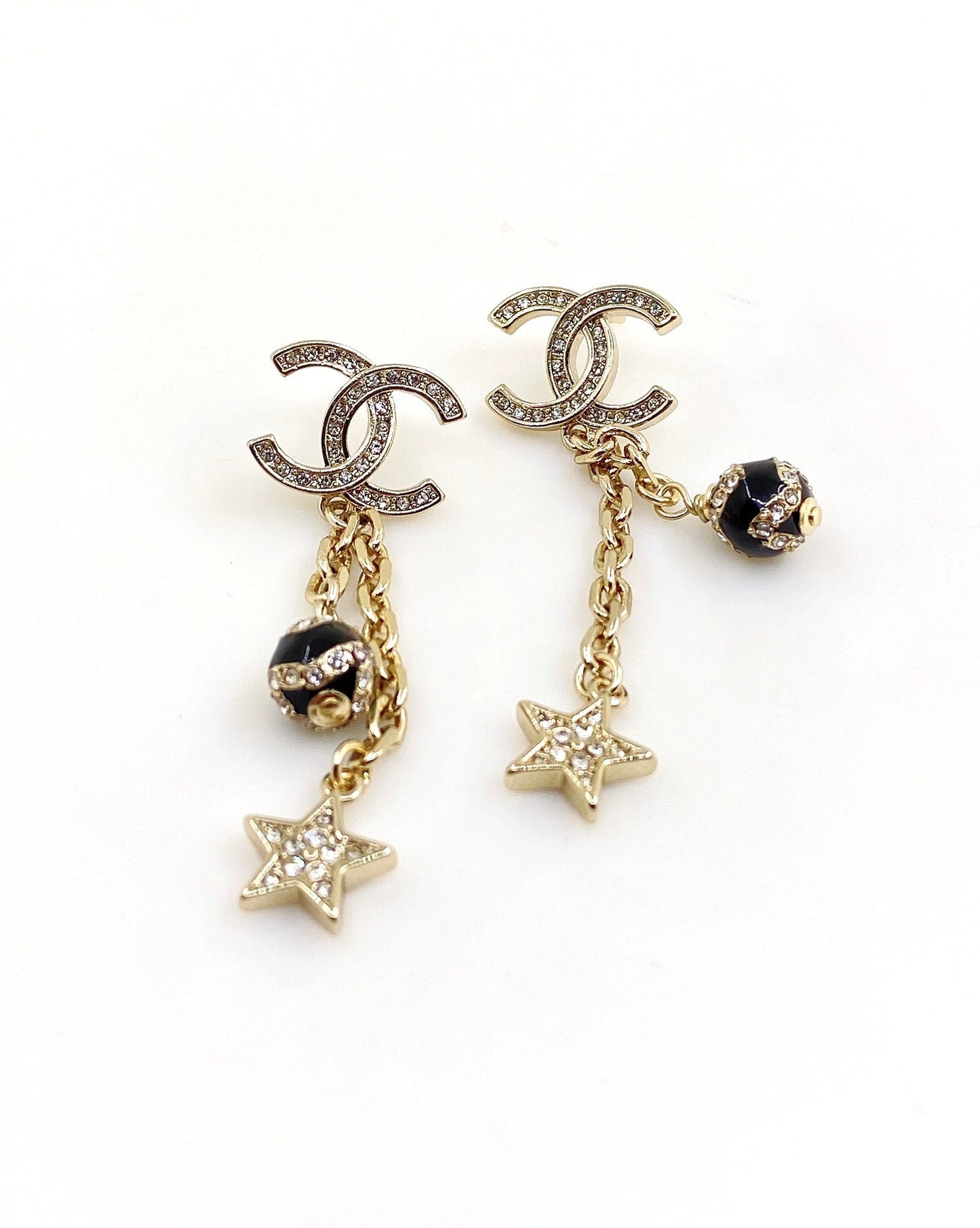 Chanel Star Pearls 18K Gold Earrings