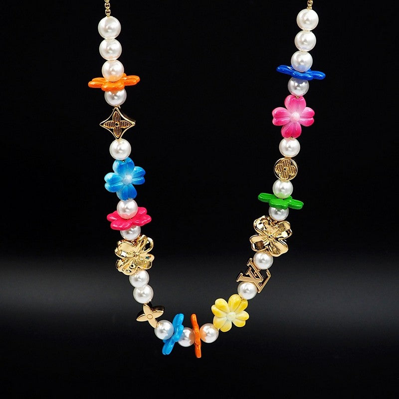 Louis Vuitton Surfin' Flower 18K Gold Necklace