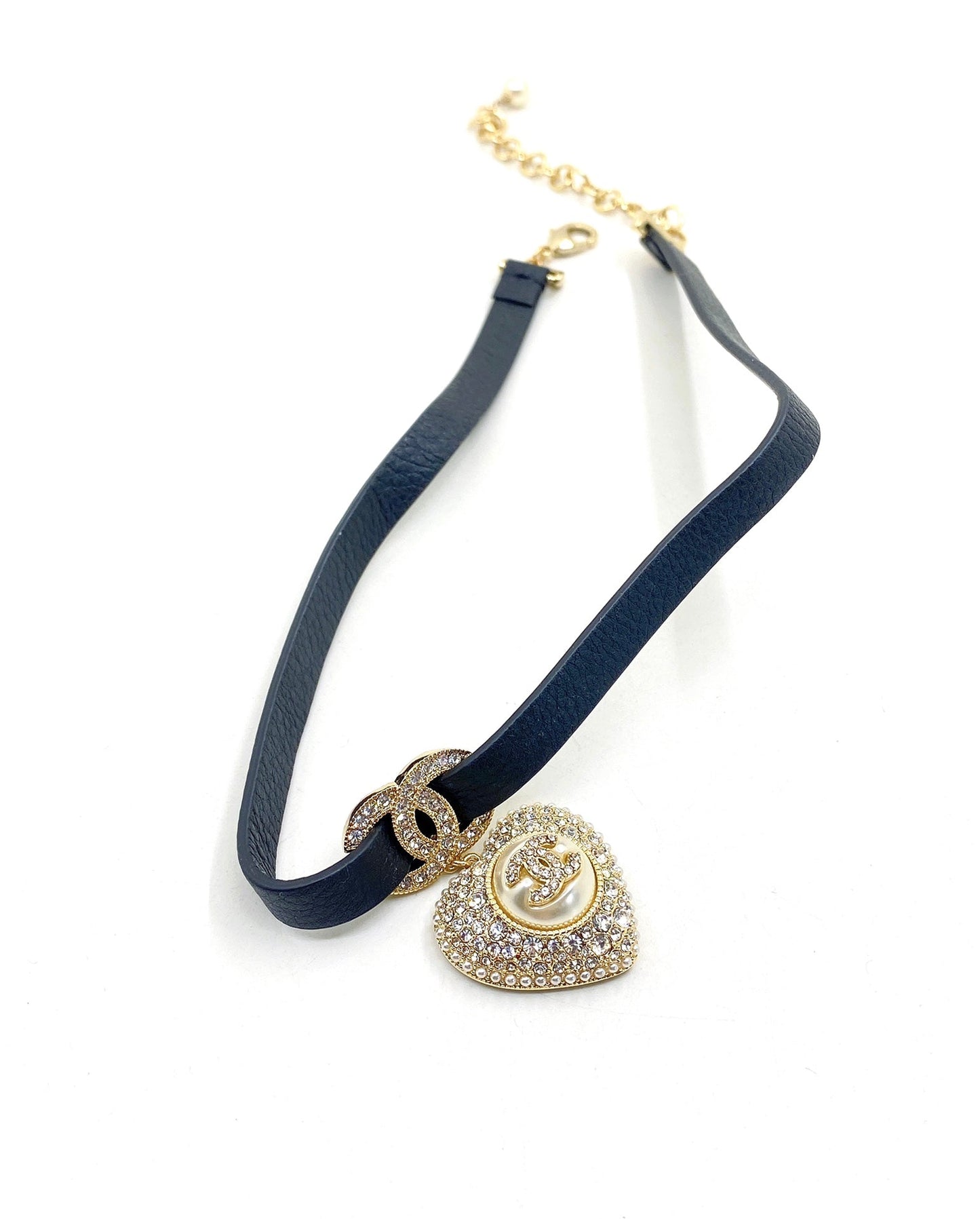 Chanel 2021 Leather Choker 18K Gold Necklace