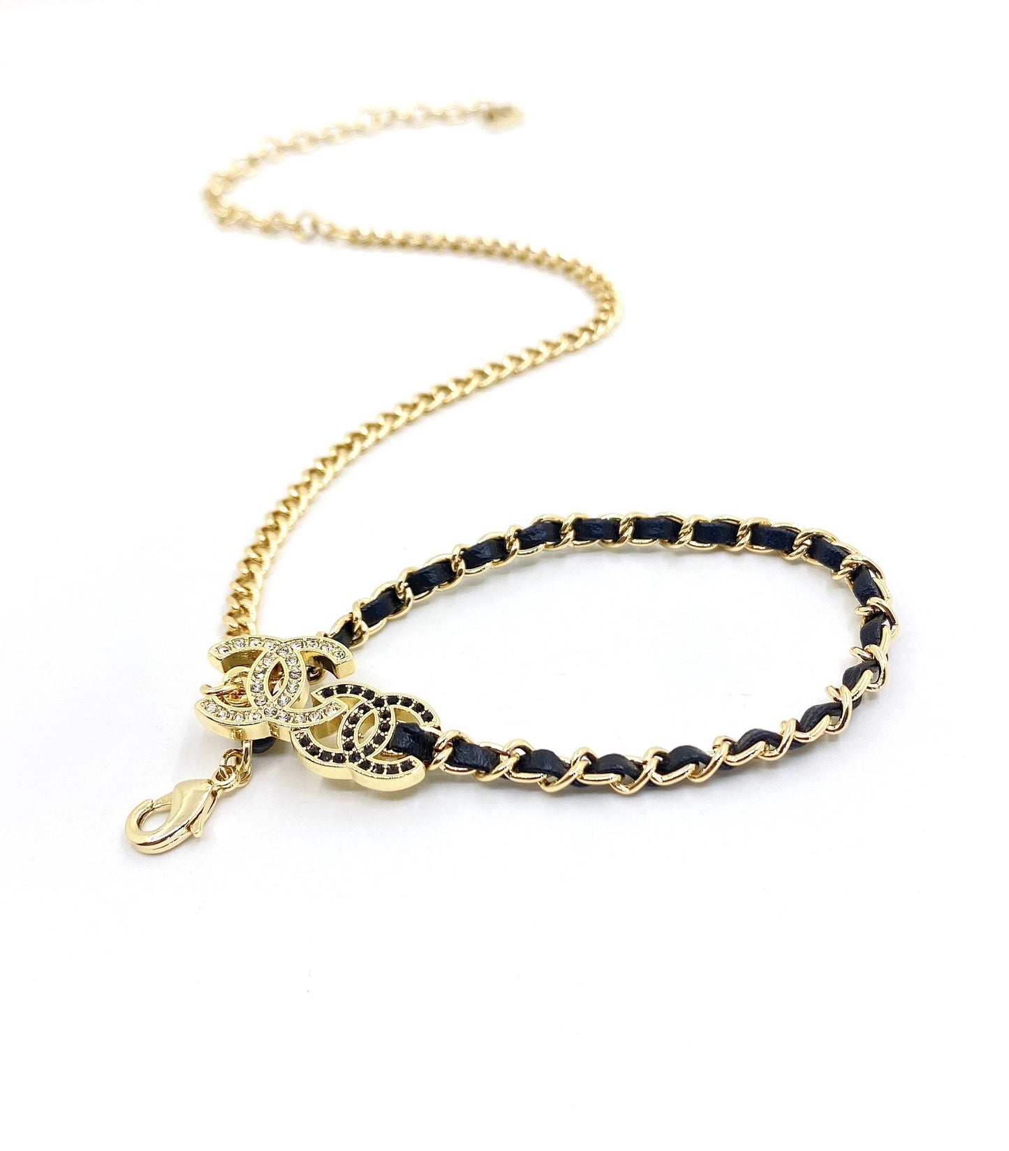 Chanel Black & White 18K Gold Necklace