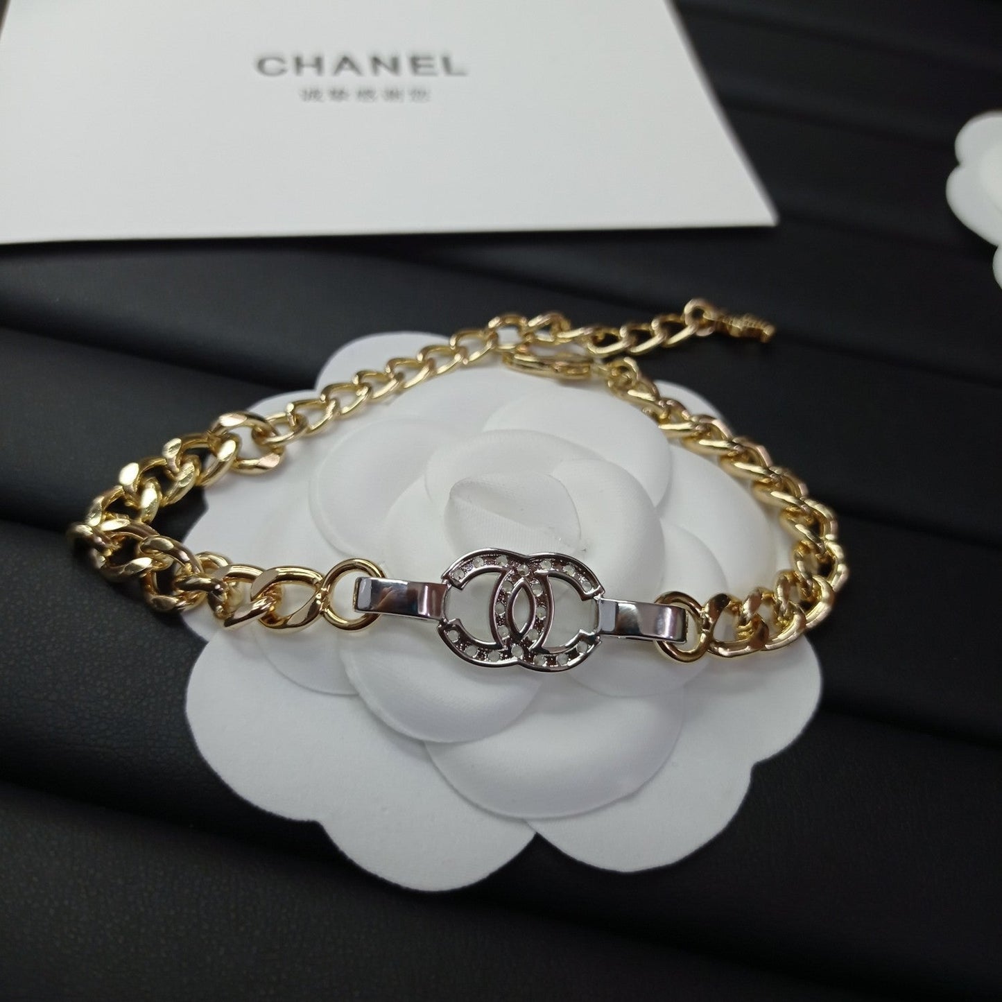 Chanel Diamond Chain 18K Gold Bracelet
