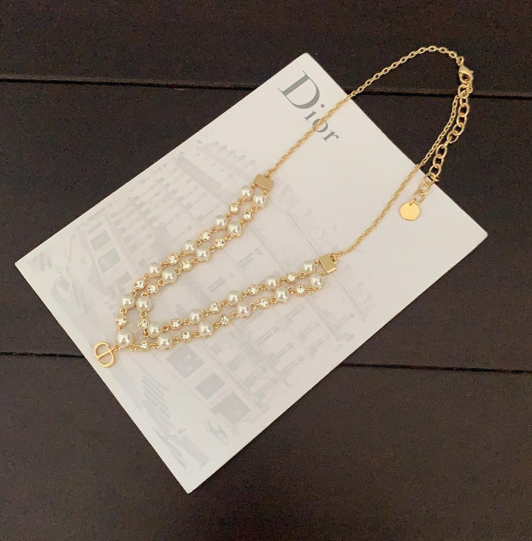 Dior Long Pearl Chain 18K Gold Necklace