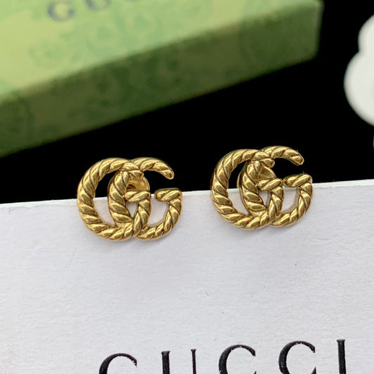 Gucci Double 18K Gold Earrings