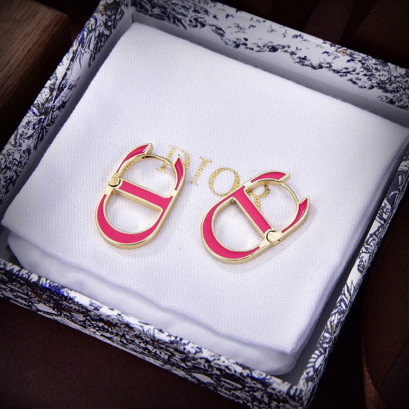 Dior 30 Montaigne Pink 18K Gold Earrings