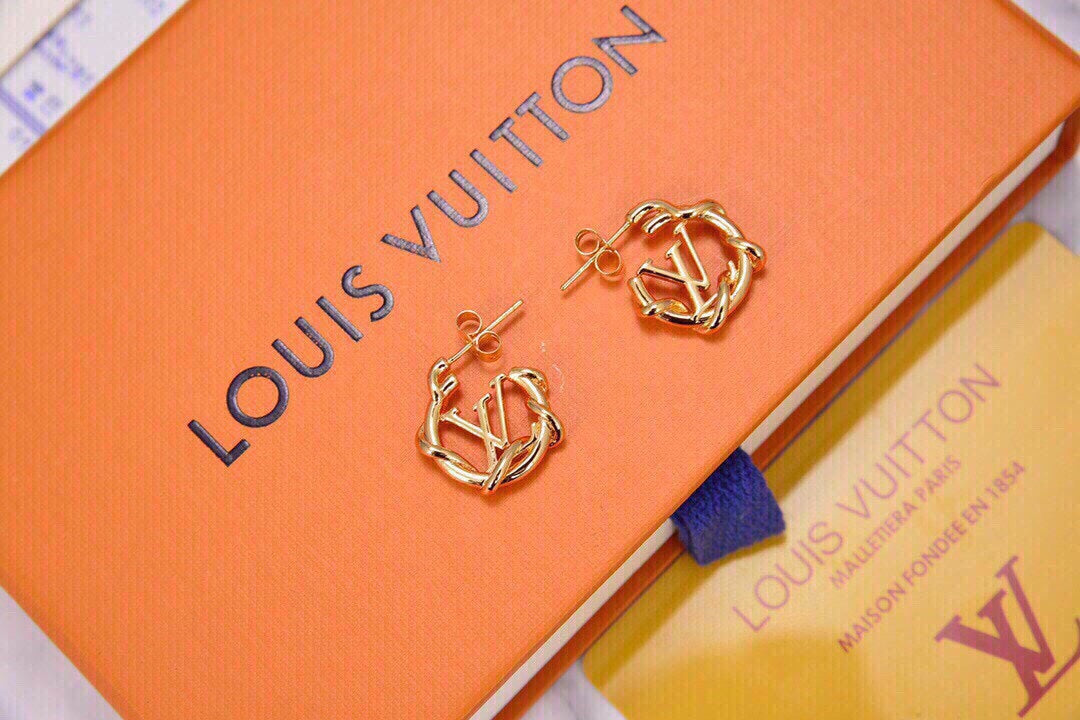 Louis Vuitton Garden Louise Hoop 18K Gold Earrings