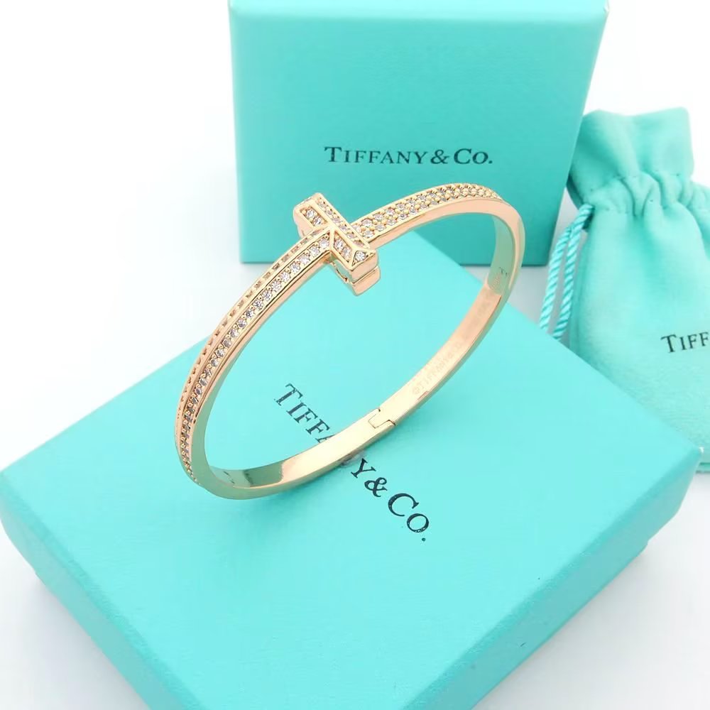 T1 Wide Diamond Bangle 18K Gold Bracelet