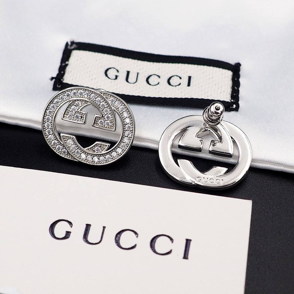 Gucci Double Diamonds 18K Gold Earrings