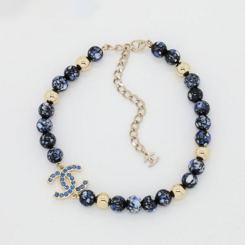Chanel Blue Pearl 18K Gold Necklace