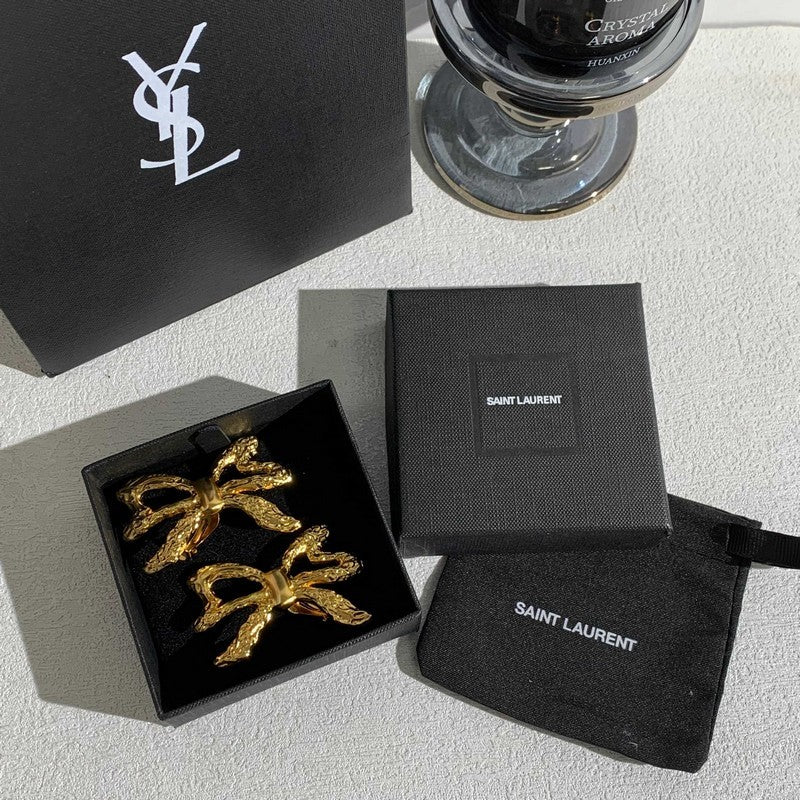 YSL 26C Butterfly Gold 18K Gold Earrings