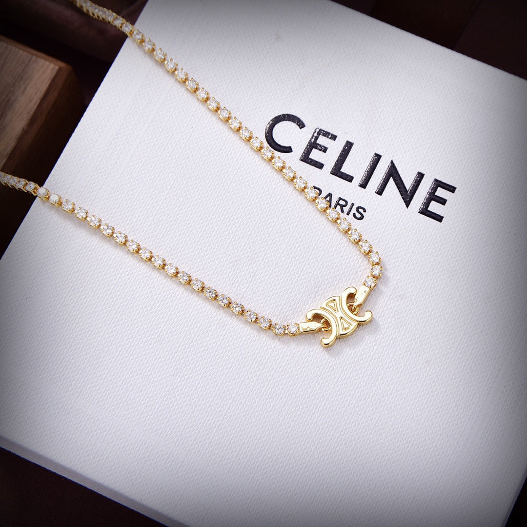 Celine Crystals 18K Gold Necklace