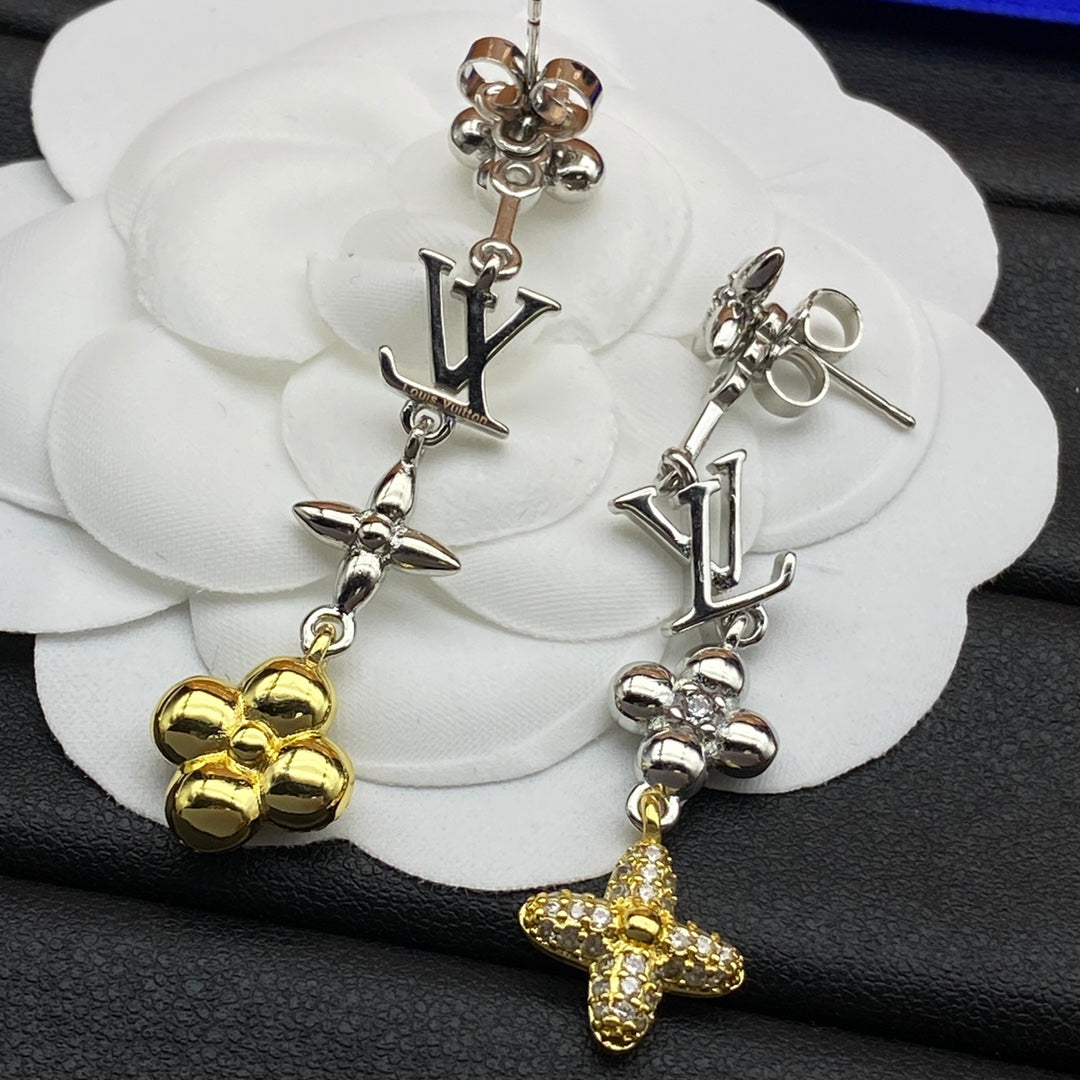 Louis Vuitton Blossom Long 18K Gold Earrings