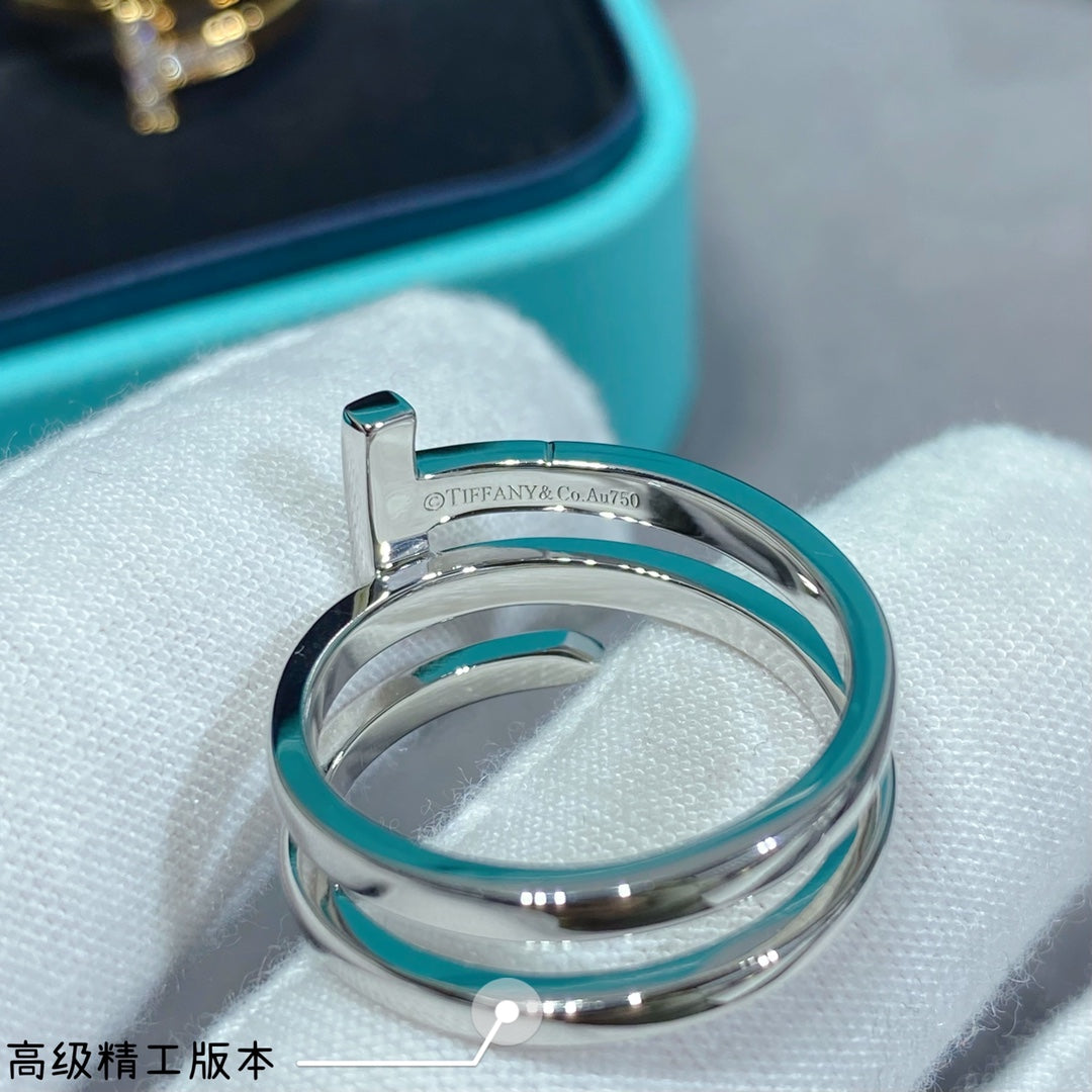 Tiffany Diamond Square 18K Gold Ring