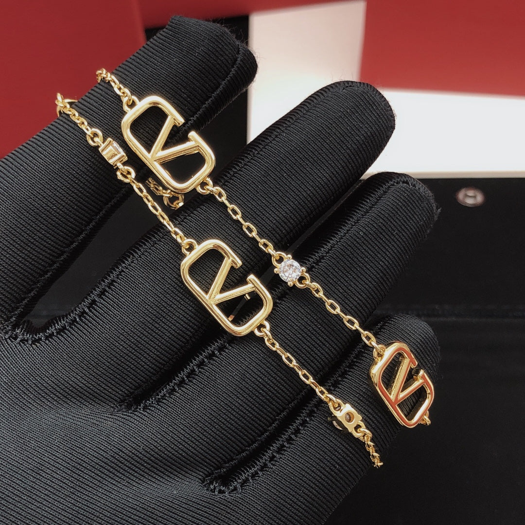Valentino Long Diamonds 18K Gold Necklace