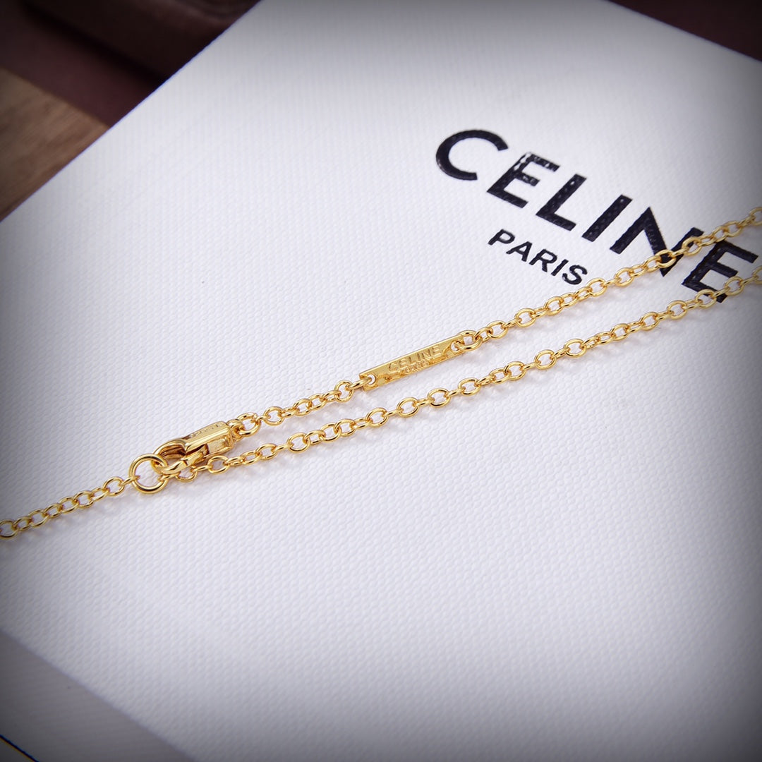 Celine Paris Strass Crystals 18K Gold Necklace