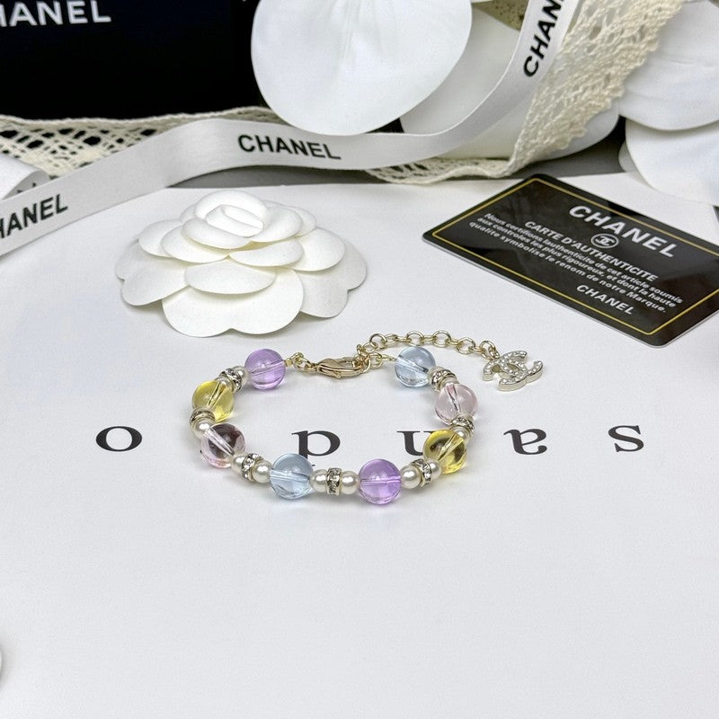 Chanel 26C Color Crystal 18K Gold Bracelet