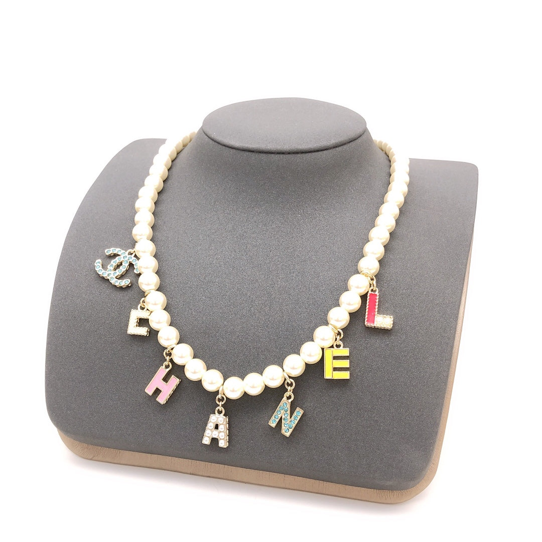 Dior Script Pearls 18K Gold Necklace