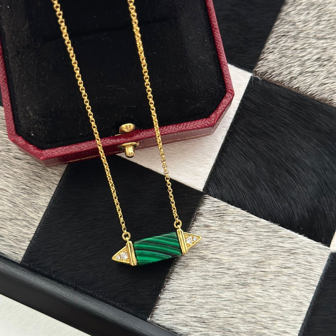 Les Berlingots De Malachite 18K Gold Necklace