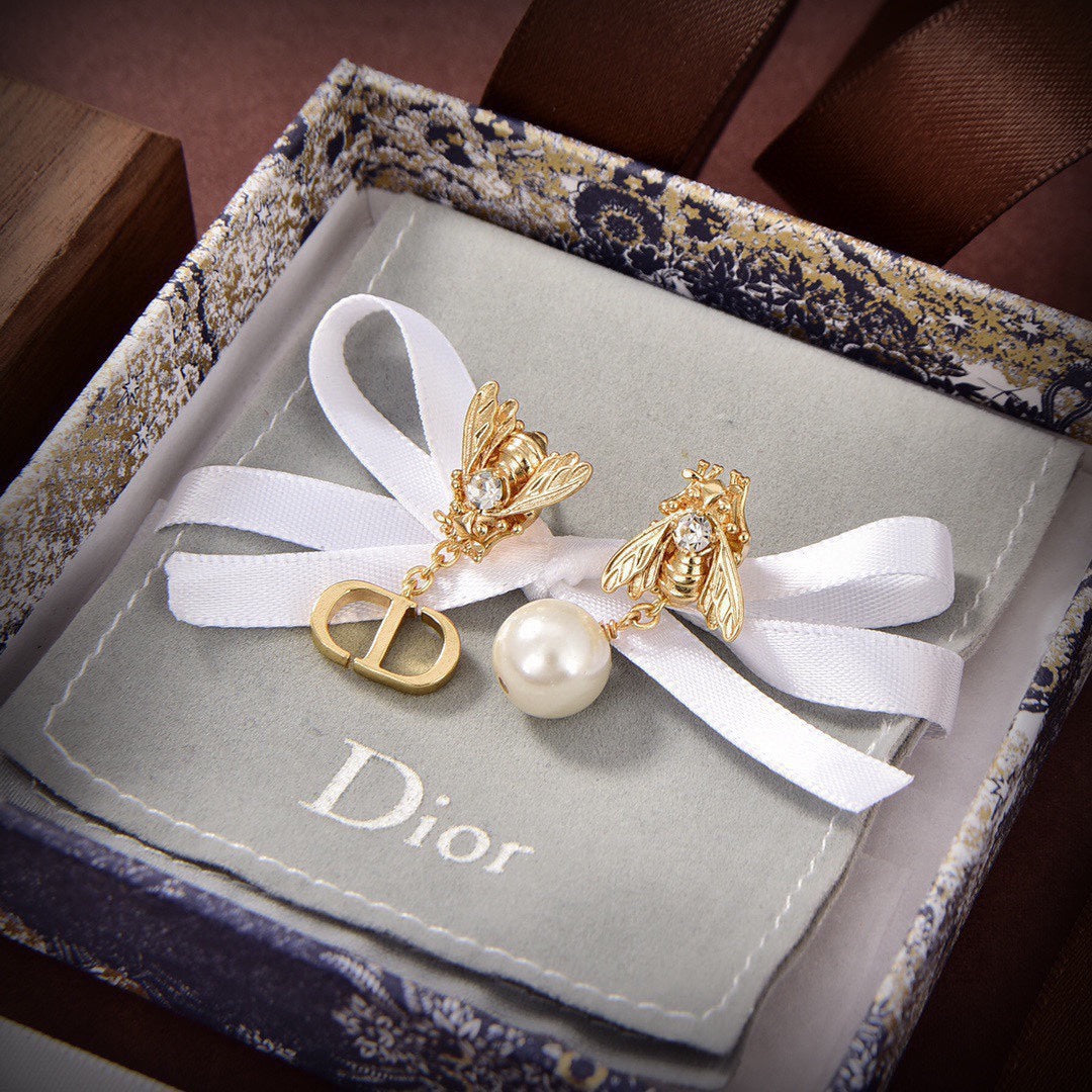 Dior Queen Bee 18K Gold Earrings
