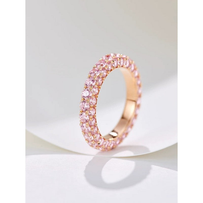 Tiffany Pink Crystal 18K Gold Ring