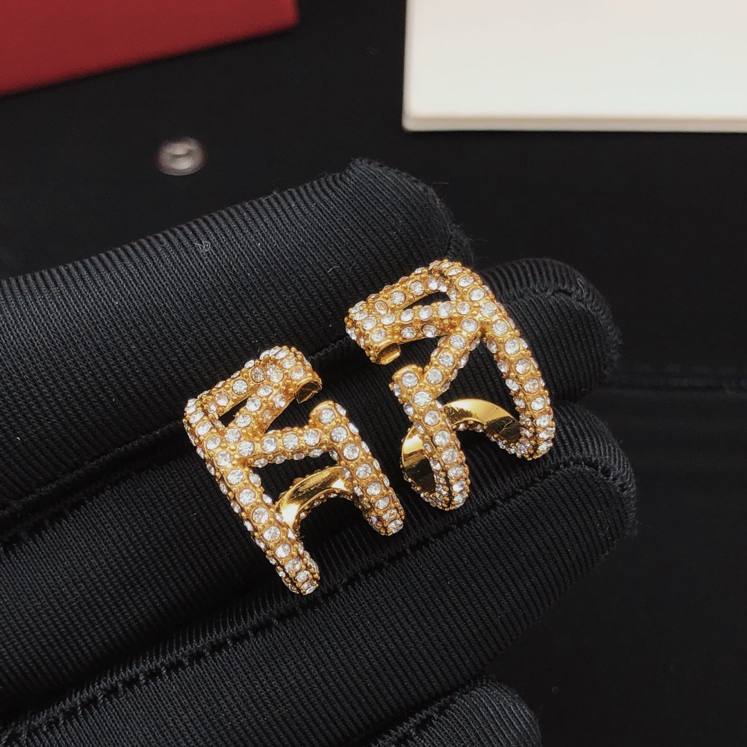 Valentino Diamonds Open 18K Gold Earrings