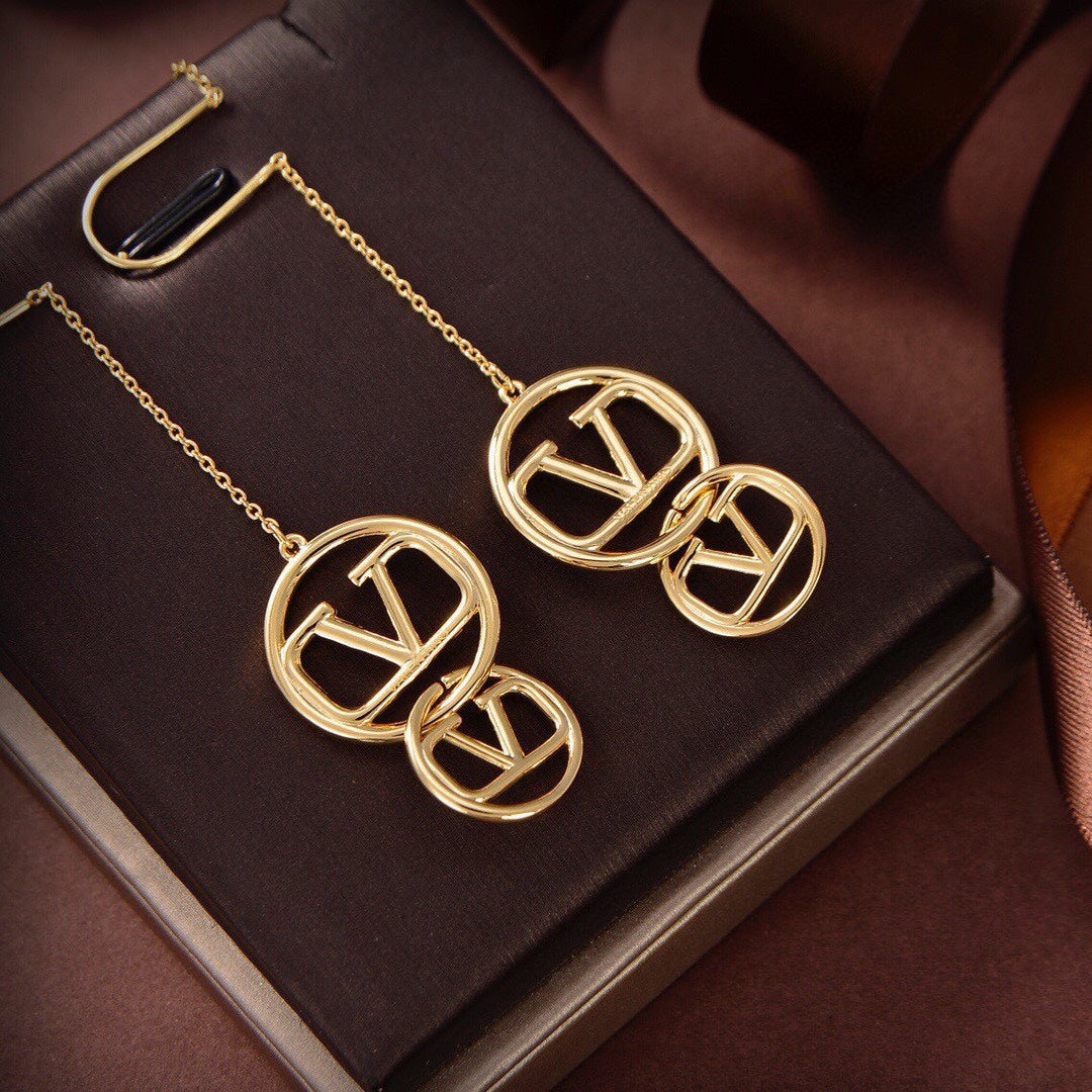 Valentino Long 18K Gold Earrings