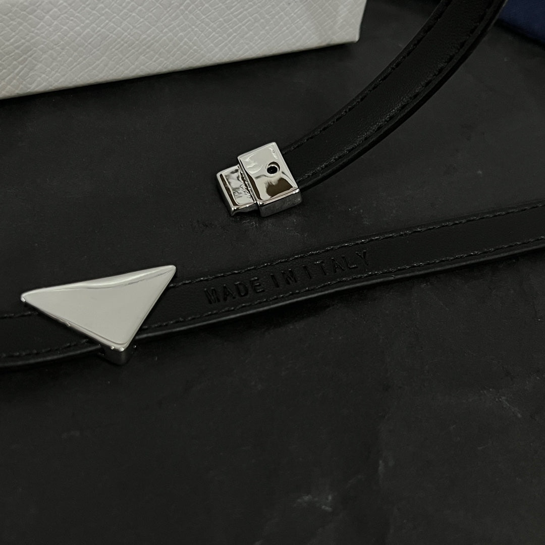Prada Leather 18K Gold Bracelet