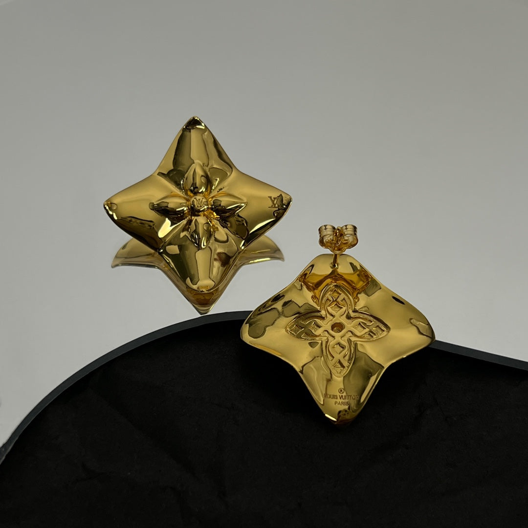 Louis Vuitton Futura 18K Gold Earrings
